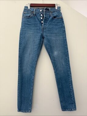 Levi's High-Rise Button-Fly Blue Jeans